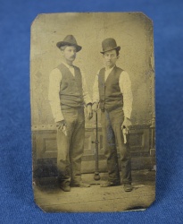 Tintype of Two Lawmen or Outlaws with Revolvers